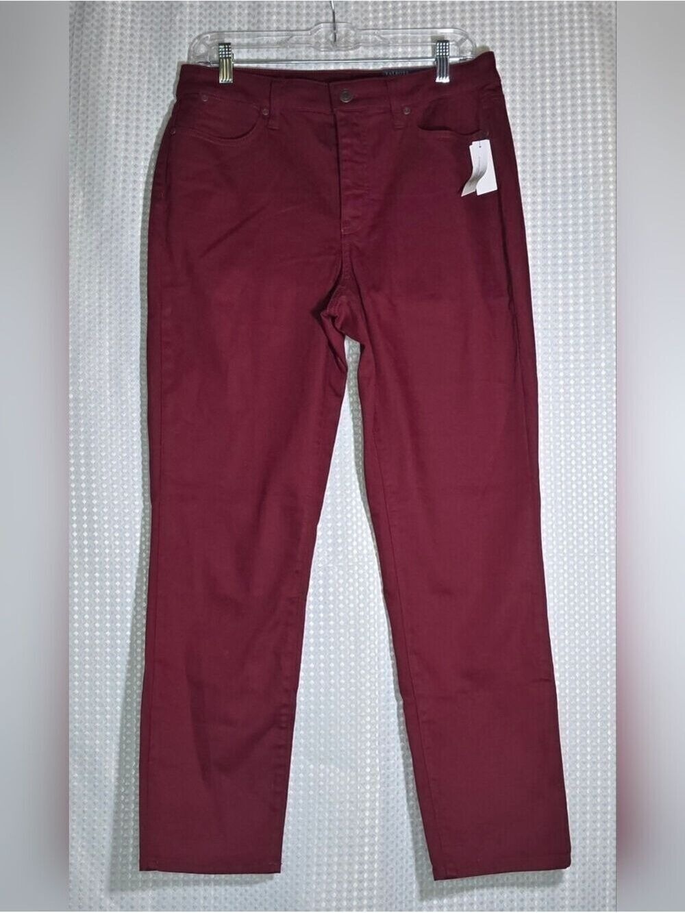 Talbots Flawless Slim Ankle Curvy Pants Size 8 Burgundy Wine Stretch - Picture 7 of 12